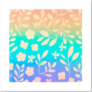 Oceanic floral pattern for ocean sea lovers -colorful design Posters and Art